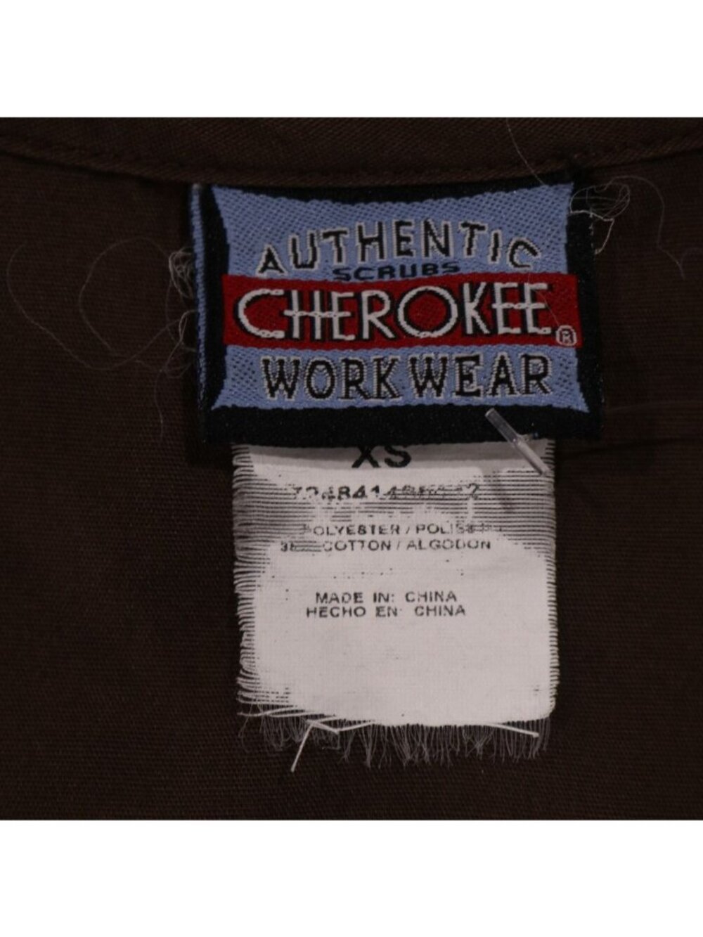 Scrub Top Womens XS Brown Snap Front Lab Medical Gorpcore Workwear Layering VTG - Picture 9 of 10